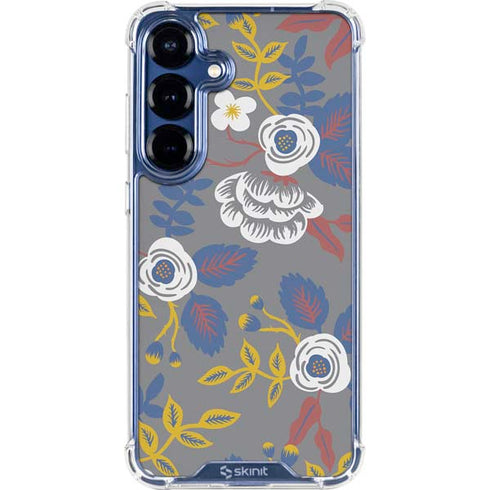 Autumn Grey Floral Galaxy S25 Clear Case